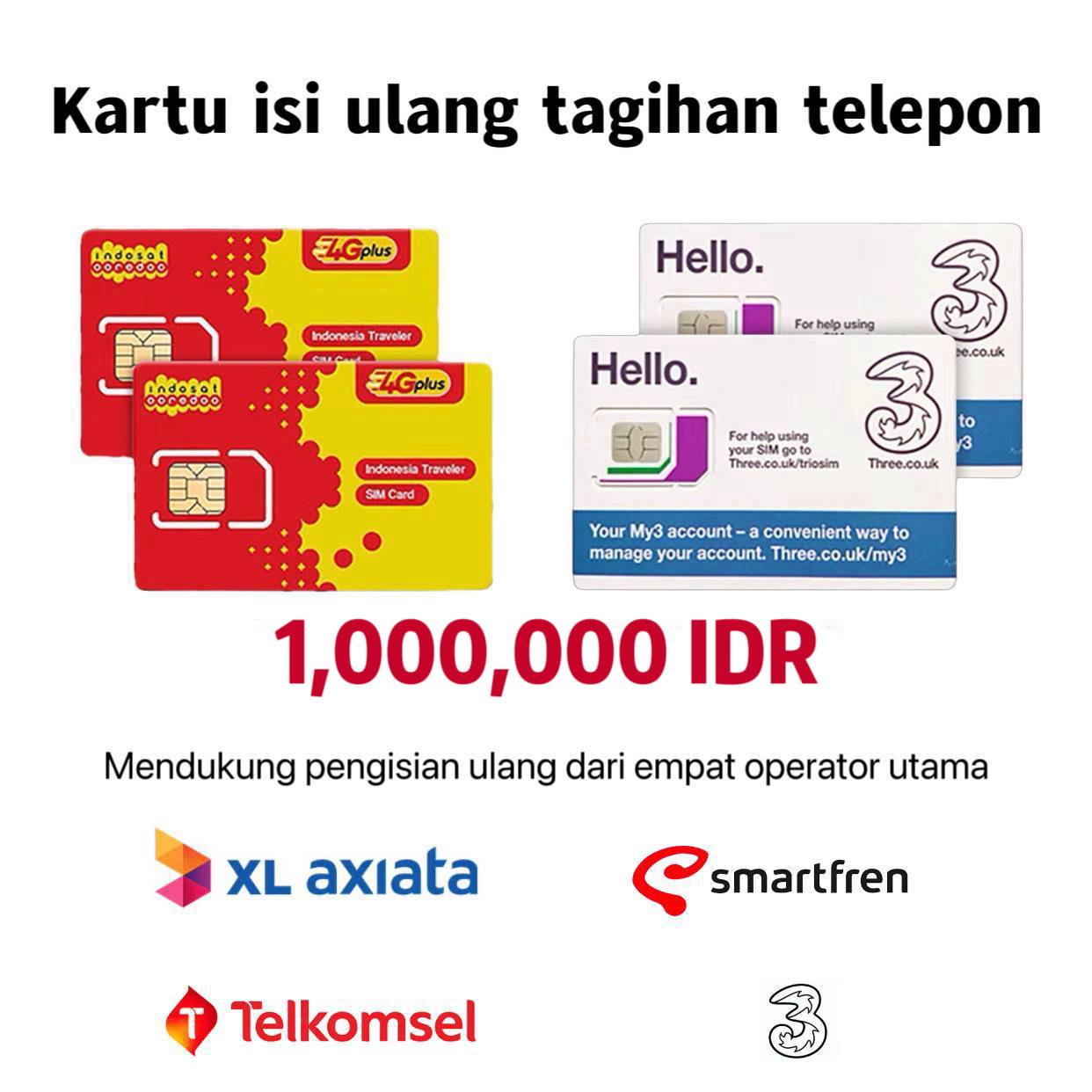 Kartu isi ulang telepon 1000000