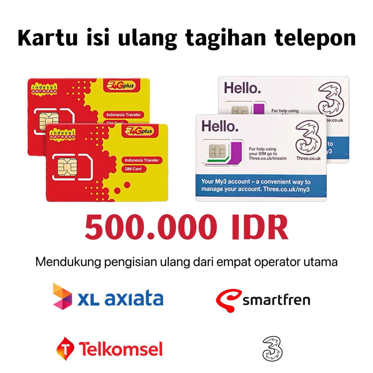 Kartu isi ulang telepon 500000